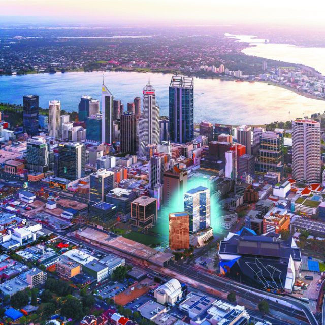 Aerial view of Perth Hub
